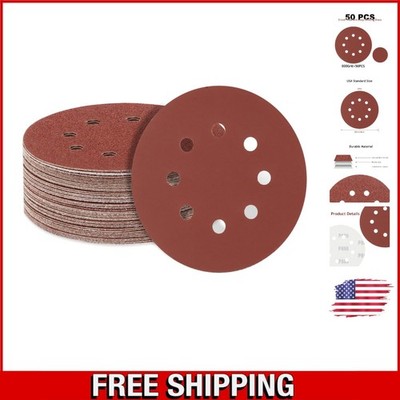 800 Grit Sandpaper Discs - 50 Pack of 5 Inch Hook and Loop Sanding Pads