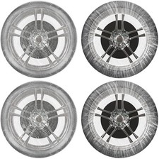 100 Pcs Disposable Car Tire Covers Plastic Waterproof Tire Wheel Protector for