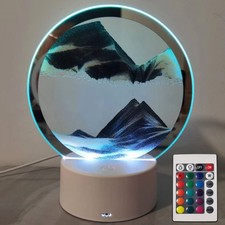Moving Sand Art Picture Round Glass 3D Deep Sea Sandscape RC-Control, Black