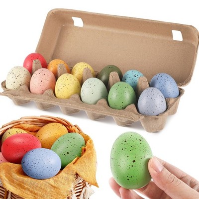 12 PCS Foam Speckled Easter Egg 2.4 Inch Colorful Fake Pastel Bowl Vase Filler