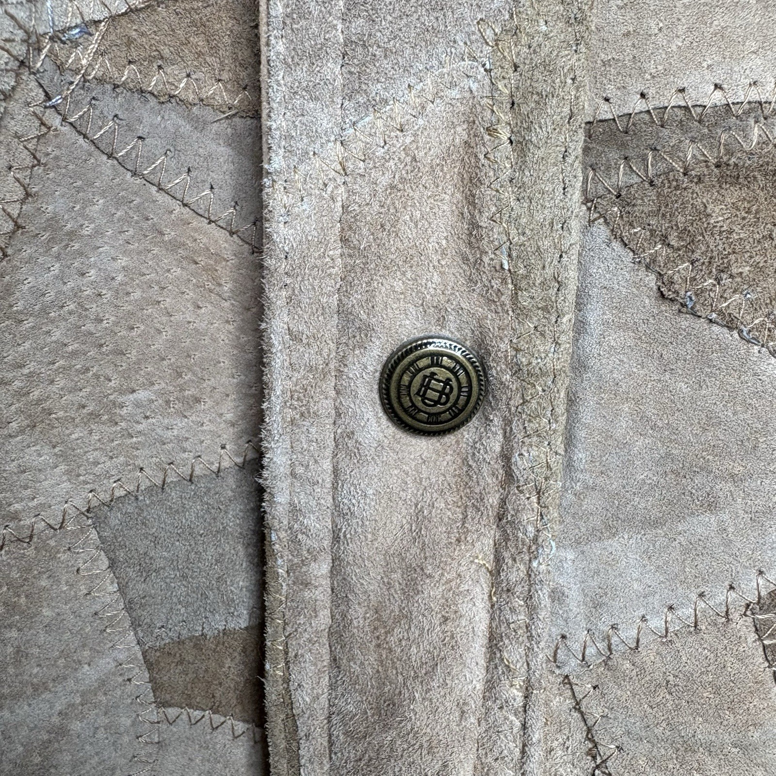 Vintage Brown Patchwork Suede Leather Jacket Men'… - image 4