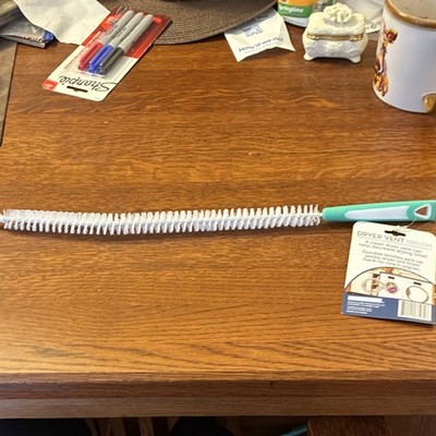 Evriholder Dryer Vent Brush Durable Bristles White Green Plastic Metal For Dryer