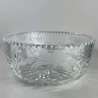 Vintage Royal Brierley Acid Etched Crystal Cut Glass Fruit Bowl 8" (Tiffany)
