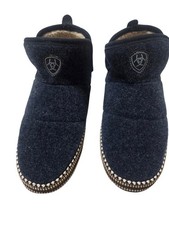 Ariat Women's Southwest Bootie Slipper S 6.5-7 Blue Polyester Faux Fur Cozy S.2