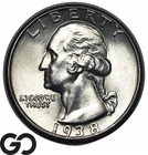 1938-S Washington Quarter, Tough This Nice, Superb Gem BU++, Premium Quality!