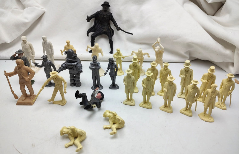 Grab Bag Collection of Playset Figures Lost In Space Gunsmoke Roy Rogers etc.