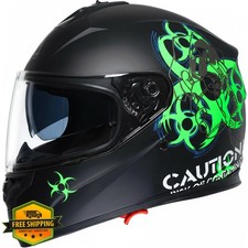 TRIANGLE Full Face Motorcycle Helmet Dual Visor Smoked Sunshield DOT