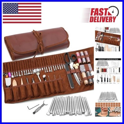 High-Quality Leather Crafting Tool Set with 72 Essentials for DIY Projects