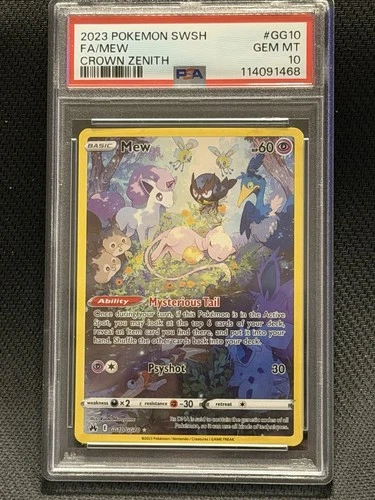 Sleeping Mew GG10/GG70 Crown Zenith Galarian Gallery FA Pokemon Card PSA 10