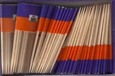 Box of 100 Haiti Toothpick Flags, 100 Small Mini Haitian Flag Cupcake Picks