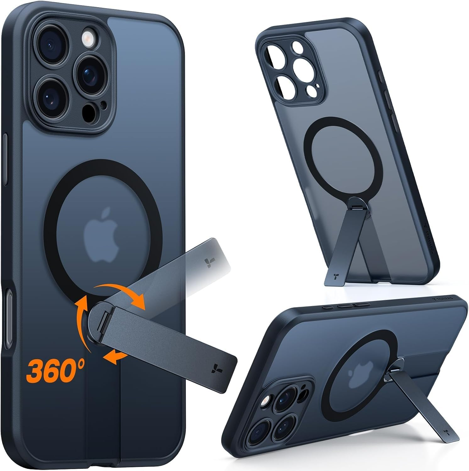 Upgraded 360° Rotable Stand Magnetic Shockproof for Iphone 16 Pro Case with Full