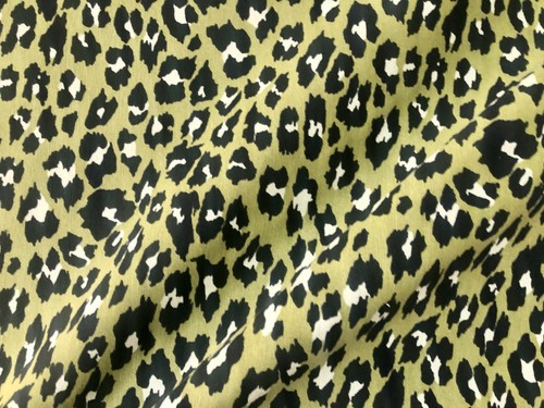 Tessuto tenda cotone stampa animalier leopardato verde e nero - larghezza 280 cm - Foto 7 di 9