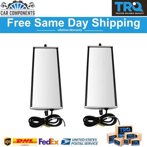 16" x 6" Stainless Steel West Coast Mirror Pair Heated for HD Semi Truck New