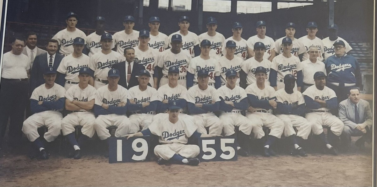 1955 BROOKLYN DODGERS WORLD SERIES CHAMPIONS - FRAME - 24 X 18.5