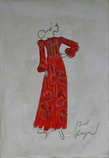 Karl Signed Fashion Oil Illustration on Canvas - German- American Art