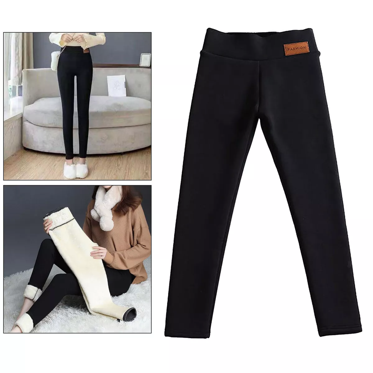 Women's Fleece Lined Leggings Thermal Winter Leggings with Pockets High  Waist