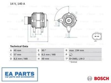 Alternator for AUDI SEAT SKODA BOSCH 0 986 083 130
