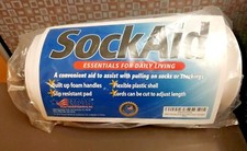 Sock Aid Deluxe Flexible Shell Slip Resistant Pad White w/ Build Up Foam Handles
