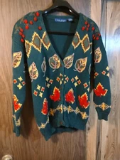 Vintage Birch Bros. By The Eagles Eye Fall Leaves Sweater Large Size L
