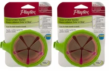Playtex Twist n Click Snacker with Lid, Green (2 Pack)