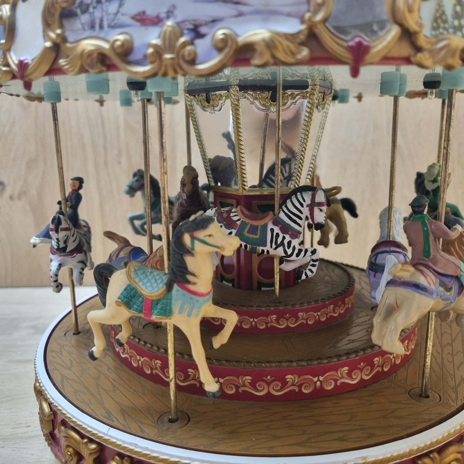 Mr Christmas Musical Light Up Moving Triple Decker Carousel eBay
