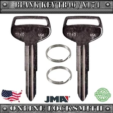 2 Uncut Replacement Key Blanks For Toyota Vehicles (Old Models) - TR40 / X174