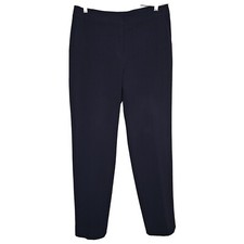 St. John Women's Blue Mid Rise Straight Classic Trouser Pants Size 6