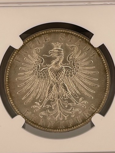 1862 Germany Taler Frankfurt- Shooting NGC MS 63 - Picture 4 of 4