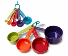 Farberware Color Set of 5 Measuring Spoons and 4 Cups MultiColor Durable Plastic