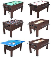 13 in 1 GAME TABLE IN ESPRESSO FOOSBALL, POOL, AIR HOCKEY SHUFFLEBOARD PING PONG