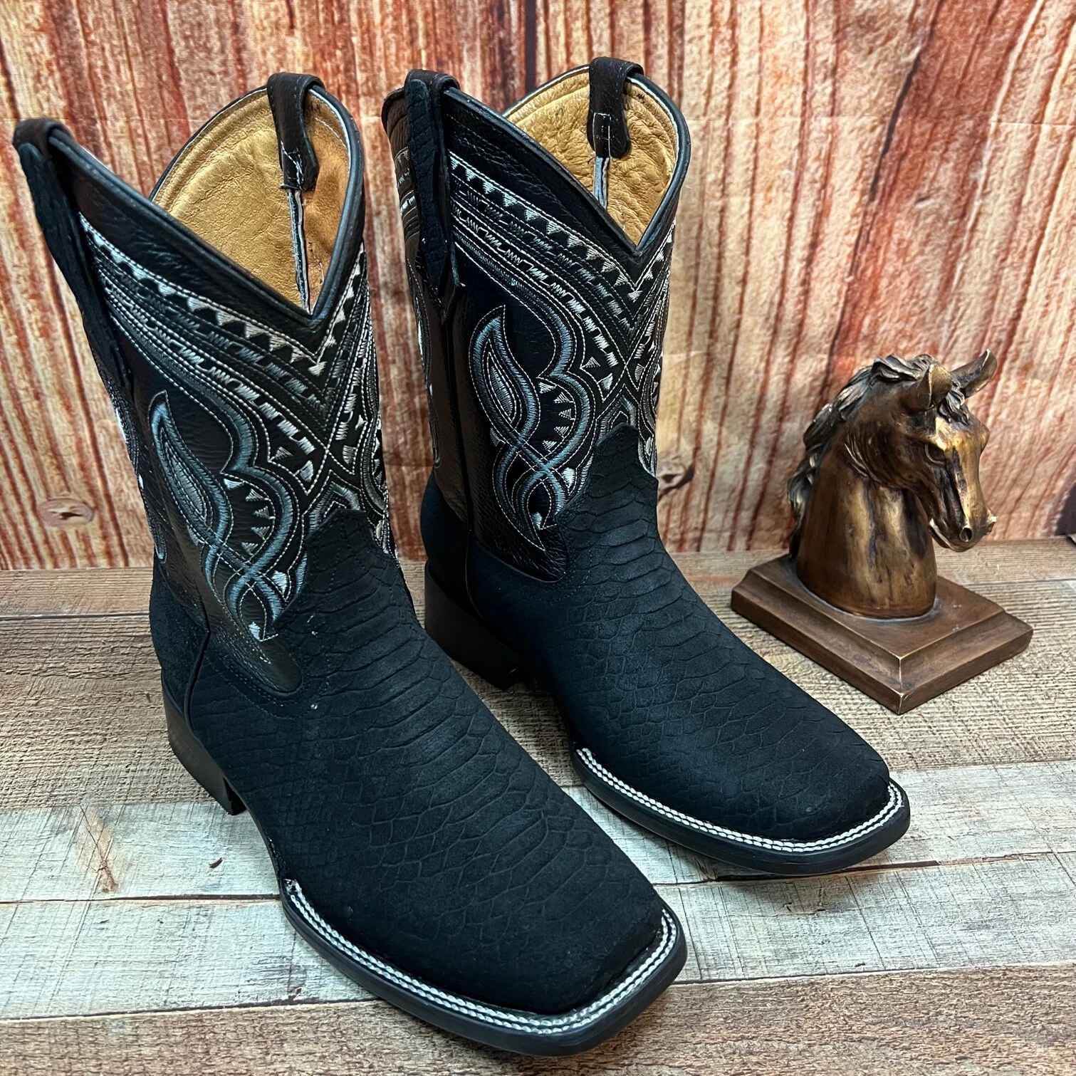 Men's Python Print WESTERN Cowboy Boots Botas Hombre PITON IMPRESA Vaquera 695