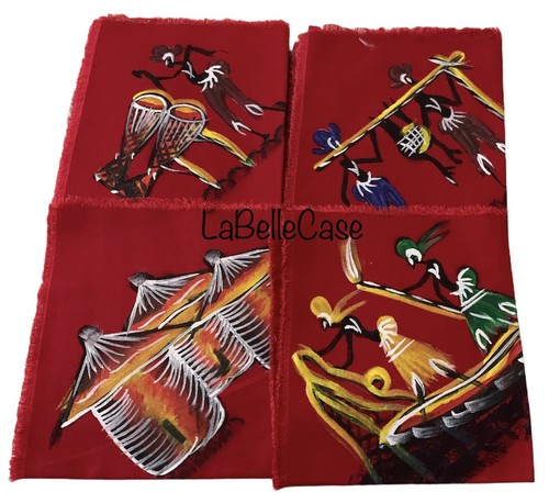 African Batik Tableclothwith Napkins ( Red, Grey, Yellow, Brown, Purple) - Picture 5 of 6