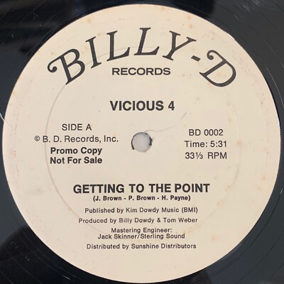 VICIOUS 4 Getting To The Point 12'' BILLY-D electro WL promo