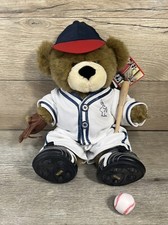 Build-A-Bear Baseball Player Teddy Bear Plush with Glove/Bat BAB Stuffed Animal