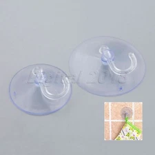 60/80mm Suction Cup Hooks Bathroom Kitchen Wall Window Glass Hanger 5Pcs