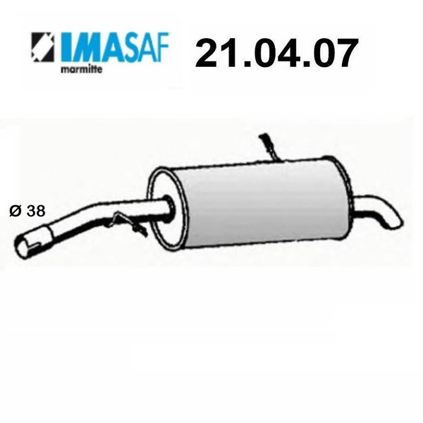 Hinterer SchalldÄMpfer Citroen C2 - C3 Imasaf FÜR 1726NT-image