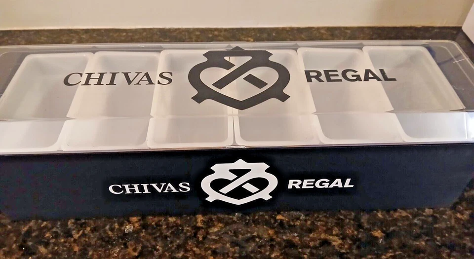 Civas Regal Scotch 6 Compartimentos Condiment Caddy NOVO - Imagem 4 de 4