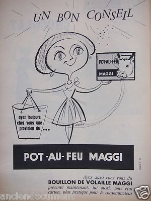 WERBUNG 1957 FEUERTOPF MAGGI EIN GUTER RAT - ZEICHNUNG PFERD - ADVERTISING