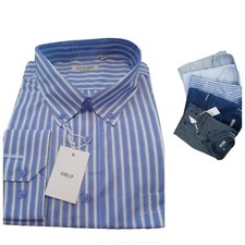 Camicia Uomo Cotone TAGLIE FORTI botton down manica lunga Con Taschino OVERSIZE