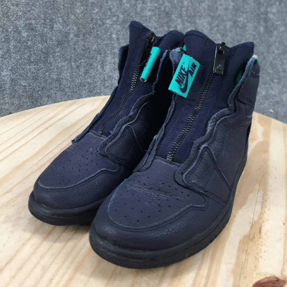 Nike Shoes Womens 7 Air Jordan 1 Retro Sneakers Blue Leather High Zip AQ3742-403 - Image 4 of 4