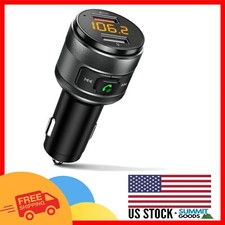 Compact Bluetooth 5.3 Car FM Transmitter - Dual USB Charging  Safety Features