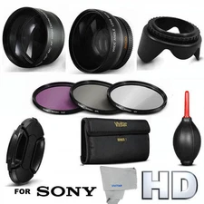  37MM FISHEYE MACRO LENS + 2.2 TELEPHOTO ZOOM LENS + 3 FILTERS FOR SONY HDR-CX45