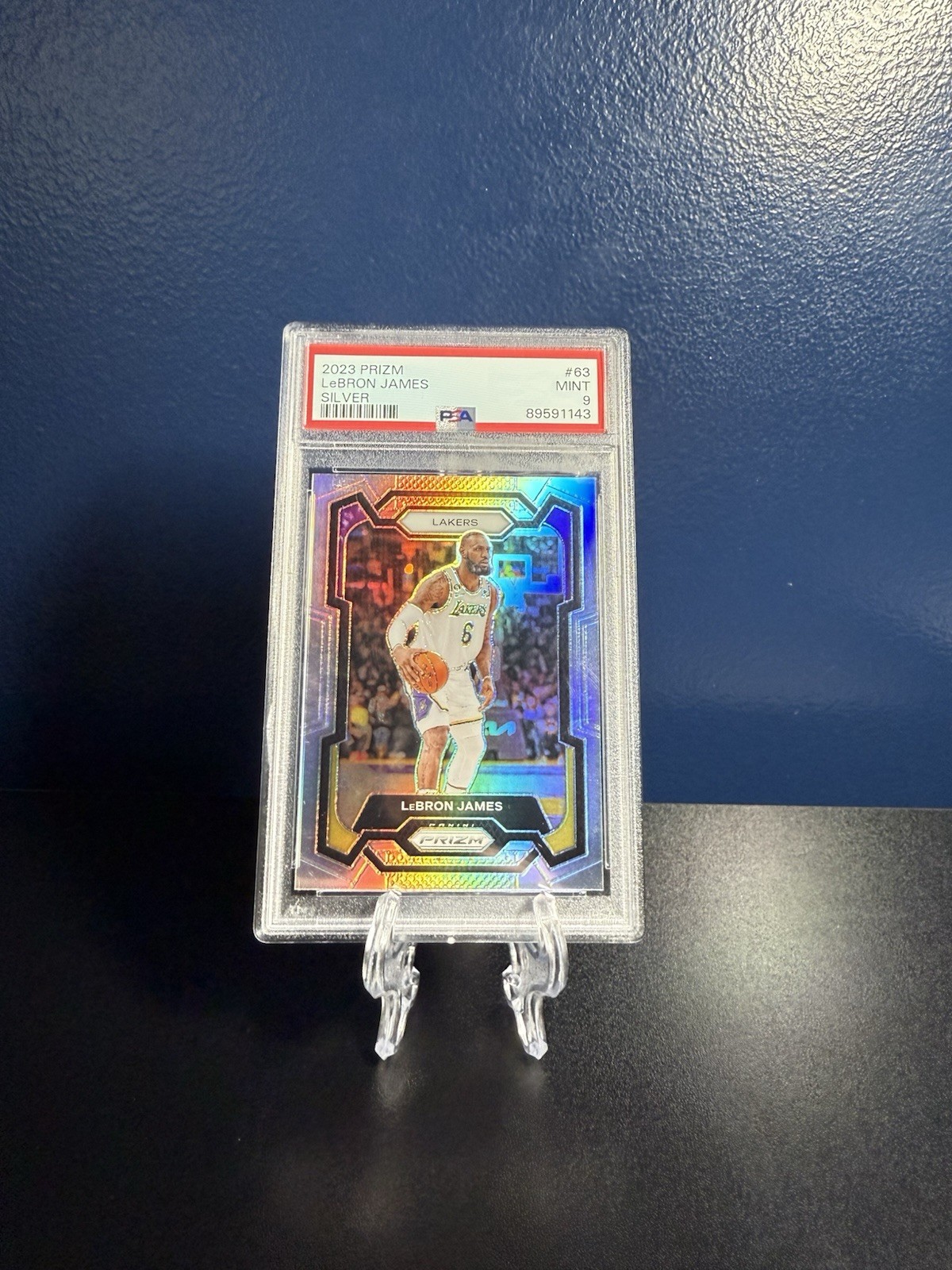 2023-24 Panini Prizm LeBron James #63 Silver Prizm PSA 9
