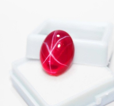 10.02 Ct Natural Red Star Ruby Cabochon Cut CERTIFIED Loose Gemstone 6 Rays