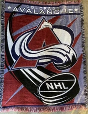Vintage Colorado Avalanche NHL Tapestry Throw Blanket by The Northwest Company