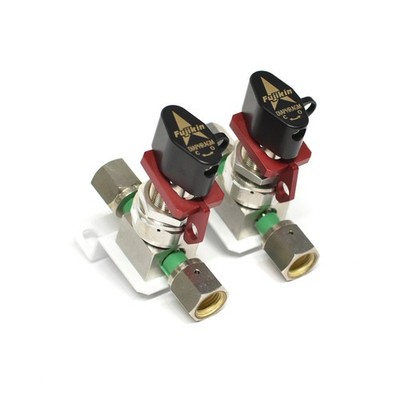 (Lot of 2) Fujikin 316L-P Model 091753 Diaphragm Valve 1/4'' FVCR w/ Locking Arm