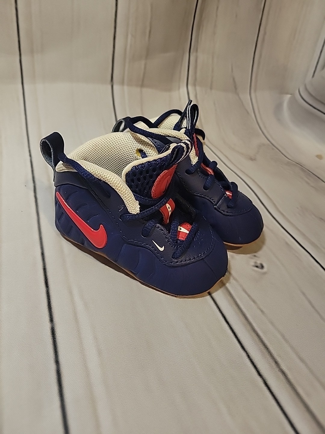 PONY Nike Air Foamposite Pro scarpe culla bambino 3C blu vuoto università rosso 643145 405