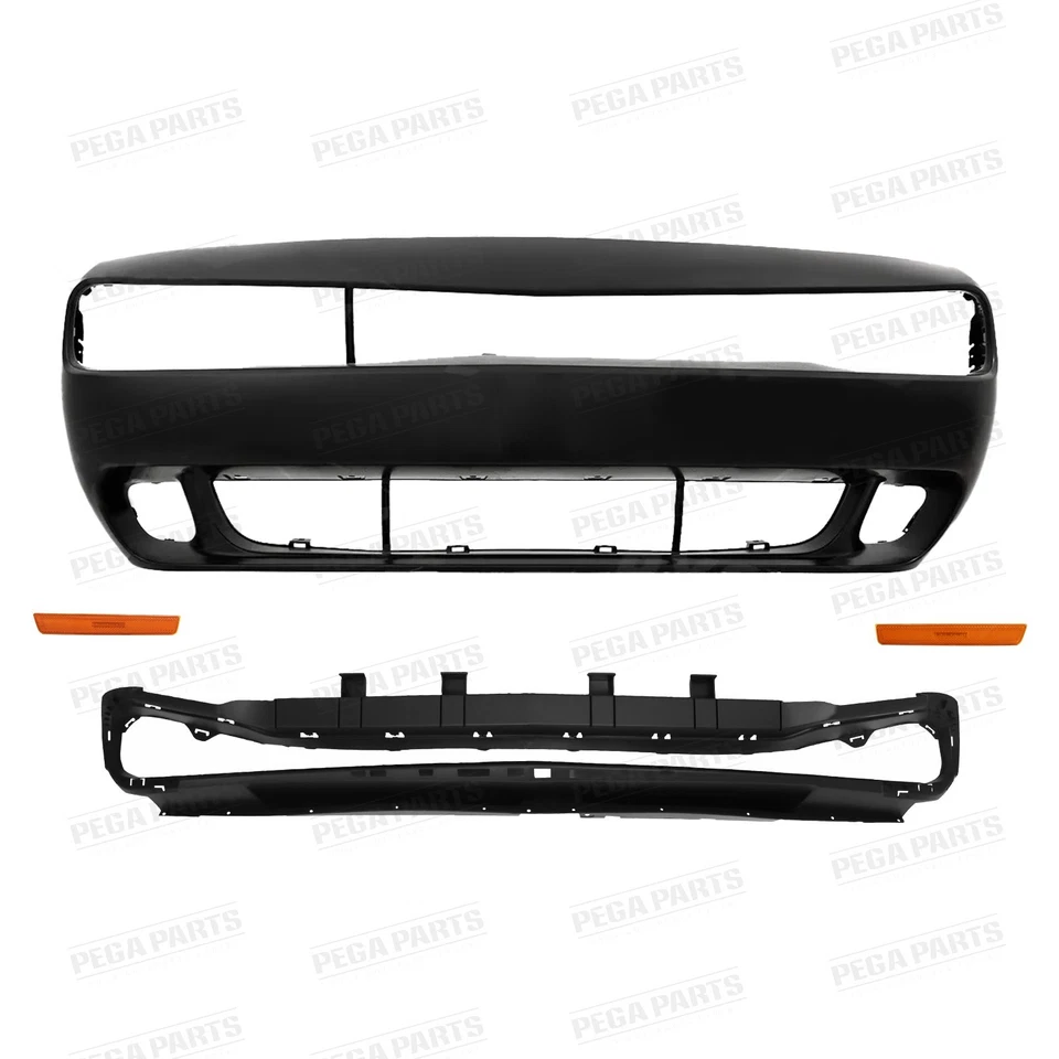 Fit for 2008-2014 Dodge Challenger Hellcat Style SRT Full Front Bumper Cover Kit - Image 3 of 4
