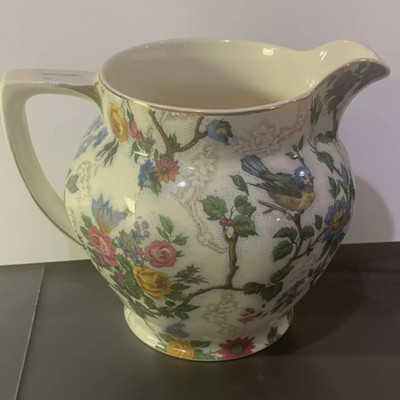Vintage Royal Tudor Ware Barker Bros England Floral & Bird Chintz Pitcher