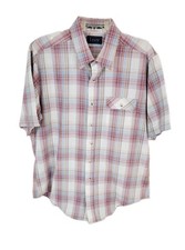 VTG Western Plaid Mens Size XL Levi's Short Sleeve Button Up Shirt 70-80s Era